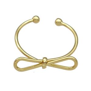Copper Rrings Bow Gold Plated, approx 5-18mm, 18mm dia [FN41596]