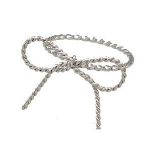 Copper Rrings Bow Platinum Plated, approx 15-23mm, 18mm dia [FN41597]