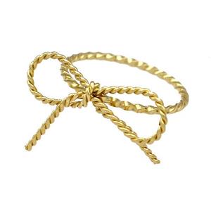 Copper Rrings Bow Gold Plated, approx 15-23mm, 18mm dia [FN41598]