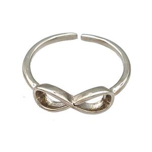 Copper Infinity Rings Platinum Plated, approx 5-15mm, 18mm dia [FN41599]