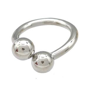 Copper Rings Ball Platinum Plated, approx 8mm, 18mm dia [FN41611]