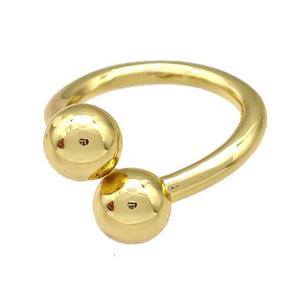 Copper Rings Ball Gold Plated, approx 8mm, 18mm dia [FN41612]