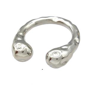 Copper Rings Hammered Platinum Plated, approx 8mm, 20mm dia [FN41613]