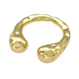 Copper Rings Hammered Gold Plated, approx 8mm, 20mm dia [FN41614]