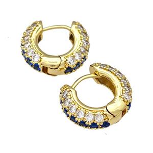 Copper Hoop Earring Micro Pave Zirconia Gold Plated, approx 18mm dia [FN41663]