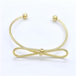 Copper Bow Bangle Gold Plated, approx 12-50mm, 50-55mm dia [FN41771]