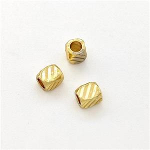 Copper Cube Beads Gold Plated, approx 2.5-3mm [FN41881]