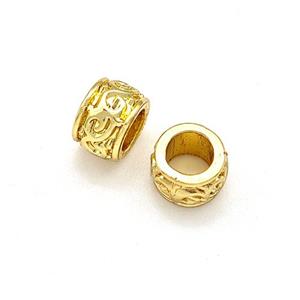 Copper Rondelle Beads Large Hole Gold Plated, approx 5.5mm, 3mm hole [FN41882]