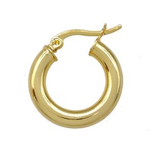Copper Latchback Earrings Hollow Gold Plated, approx 20mm [FN41974]
