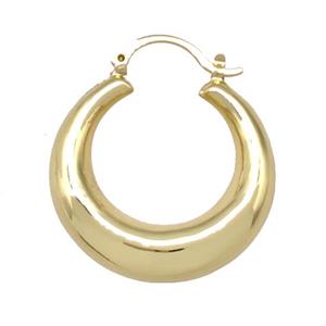 Copper Latchback Earrings Hollow Gold Plated, approx 30mm [FN41981]
