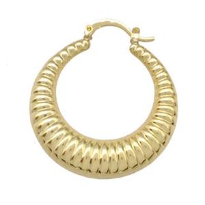 Copper Latchback Earrings Hollow Gold Plated, approx 33mm [FN41982]