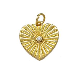 Copper Heart Pendant Pave Zirconia Gold Plated, approx 15mm [FN42280]