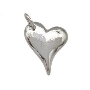 Copper Heart Pendant Platinum Plated, approx 11.5-15mm [FN42301]