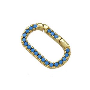 Copper Carabiner Clasp Micro Pave Zirconia Gold Plated, approx 10-17mm [FN42318]