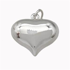 Copper Heart Pendant Hollow Platinum Plated, approx 20mm [FN42329-20MM]