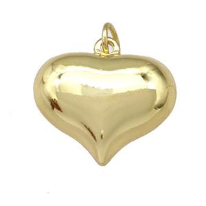 Copper Heart Pendant Hollow Gold Plated, approx 25mm [FN42330-25MM]