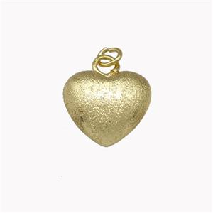 Copper Heart Pendant Hollow Gold Plated Corrugated, approx 15mm [FN42331]