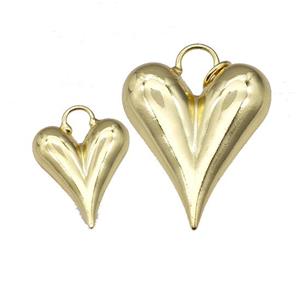 Copper Heart Pendant Hollow Gold Plated, approx 20-25mm [FN42332-S]