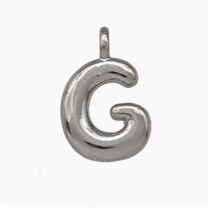 Copper Letter-G Pendant Platinum Plated, approx 12-14mm [FN42393]