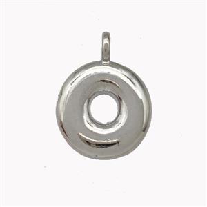 Copper Letter-O Pendant Platinum Plated, approx 12-14mm [FN42401]