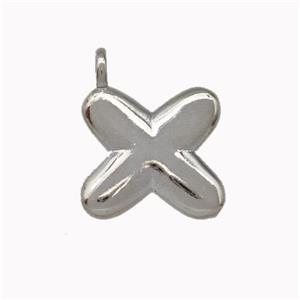 Copper Letter-X Pendant Platinum Plated, approx 12-14mm [FN42410]