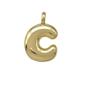 Copper Letter-C Pendant Gold Plated, approx 12-14mm [FN42416]