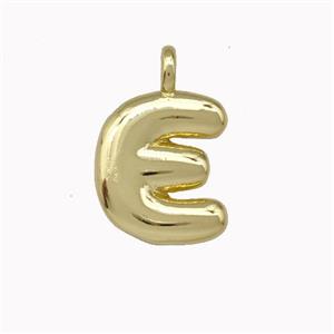 Copper Letter-E Pendant Gold Plated, approx 12-14mm [FN42418]
