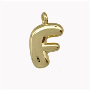 Copper Letter-F Pendant Gold Plated, approx 12-14mm [FN42419]