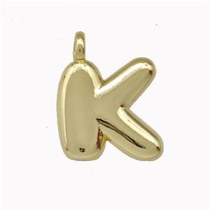 Copper Letter-K Pendant Gold Plated, approx 12-14mm [FN42424]