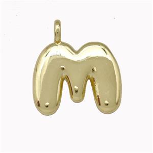 Copper Letter-M Pendant Gold Plated, approx 12-14mm [FN42426]