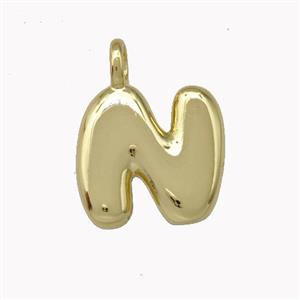Copper Letter-N Pendant Gold Plated, approx 12-14mm [FN42427]