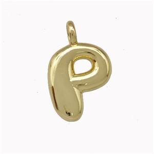 Copper Letter-P Pendant Gold Plated, approx 12-14mm [FN42429]