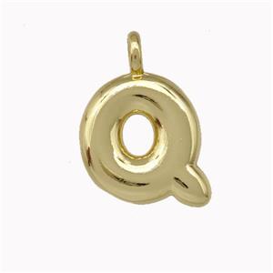 Copper Letter-Q Pendant Gold Plated, approx 12-14mm [FN42430]