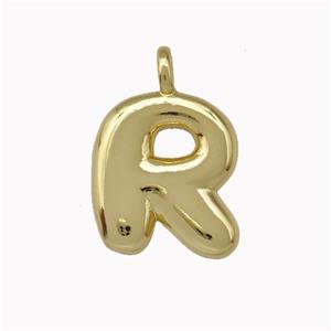 Copper Letter-R Pendant Gold Plated, approx 12-14mm [FN42431]