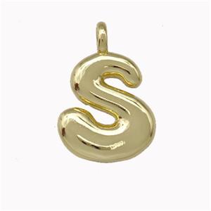 Copper Letter-S Pendant Gold Plated, approx 12-14mm [FN42432]