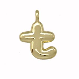 Copper Letter-T Pendant Gold Plated, approx 12-14mm [FN42433]