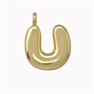 Copper Letter-U Pendant Gold Plated, approx 12-14mm [FN42434]