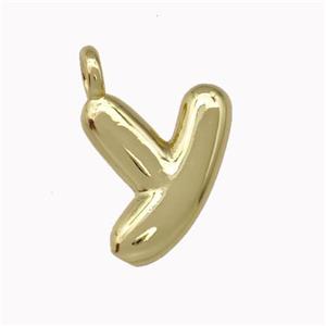 Copper Letter-Y Pendant Gold Plated, approx 12-14mm [FN42438]