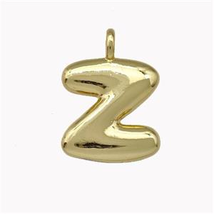 Copper Letter-Z Pendant Gold Plated, approx 12-14mm [FN42439]