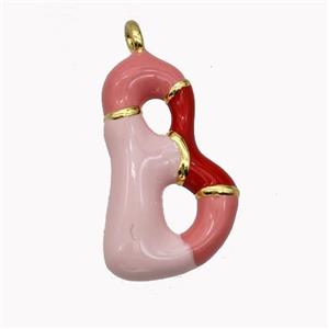 Copper Letter-B Pendant Enamel Gold Plated, approx 11-20mm [FN42496]