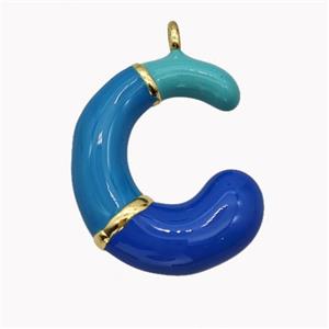 Copper Letter-C Pendant Enamel Gold Plated, approx 11-20mm [FN42497]