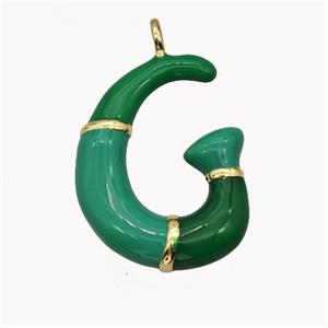 Copper Letter-G Pendant Enamel Gold Plated, approx 11-20mm [FN42501]