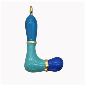 Copper Letter-L Pendant Enamel Gold Plated, approx 11-20mm [FN42506]