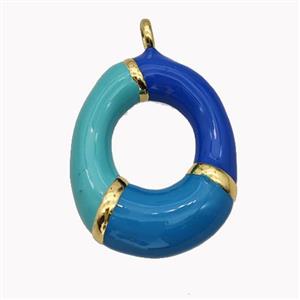 Copper Letter-O Pendant Enamel Gold Plated, approx 11-20mm [FN42509]