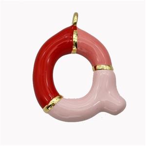 Copper Letter-Q Pendant Enamel Gold Plated, approx 11-20mm [FN42511]