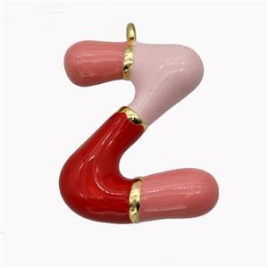Copper Letter-Z Pendant Enamel Gold Plated, approx 11-20mm [FN42520]