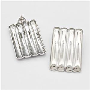 Copper Earring Studs Platinum Plated, approx 20-33mm [FN42562]