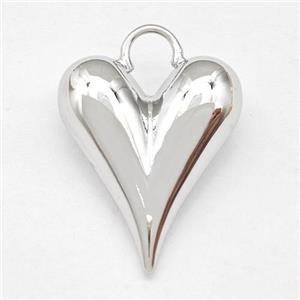 Copper Heart Pendant Platinum Plated, approx 20-25mm [FN42568]