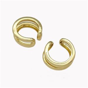 Copper Clip Earrings Gold Plated, approx 5mm, 14mm dia [FN42587]