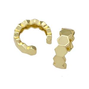 Copper Clip Earrings Gold Plated, approx 5mm, 14mm dia [FN42589]